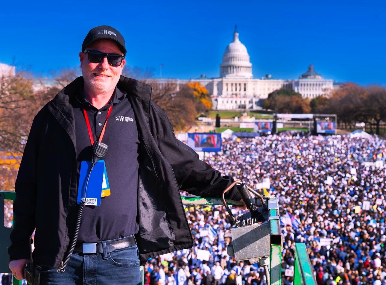 A Production Manager high above the National Mall in Washington, DC