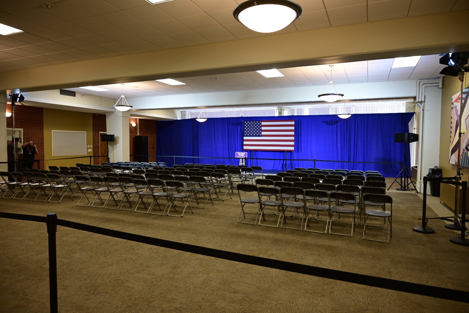 PM1 Political Event Production - Drape, Flags, and Tensa Barrier