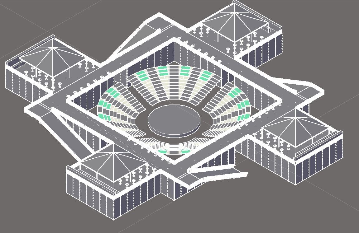 Theatre in the round; all parts in stock from PM1