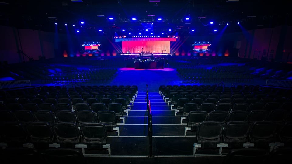 Tip-Up Seats Facing the Stage