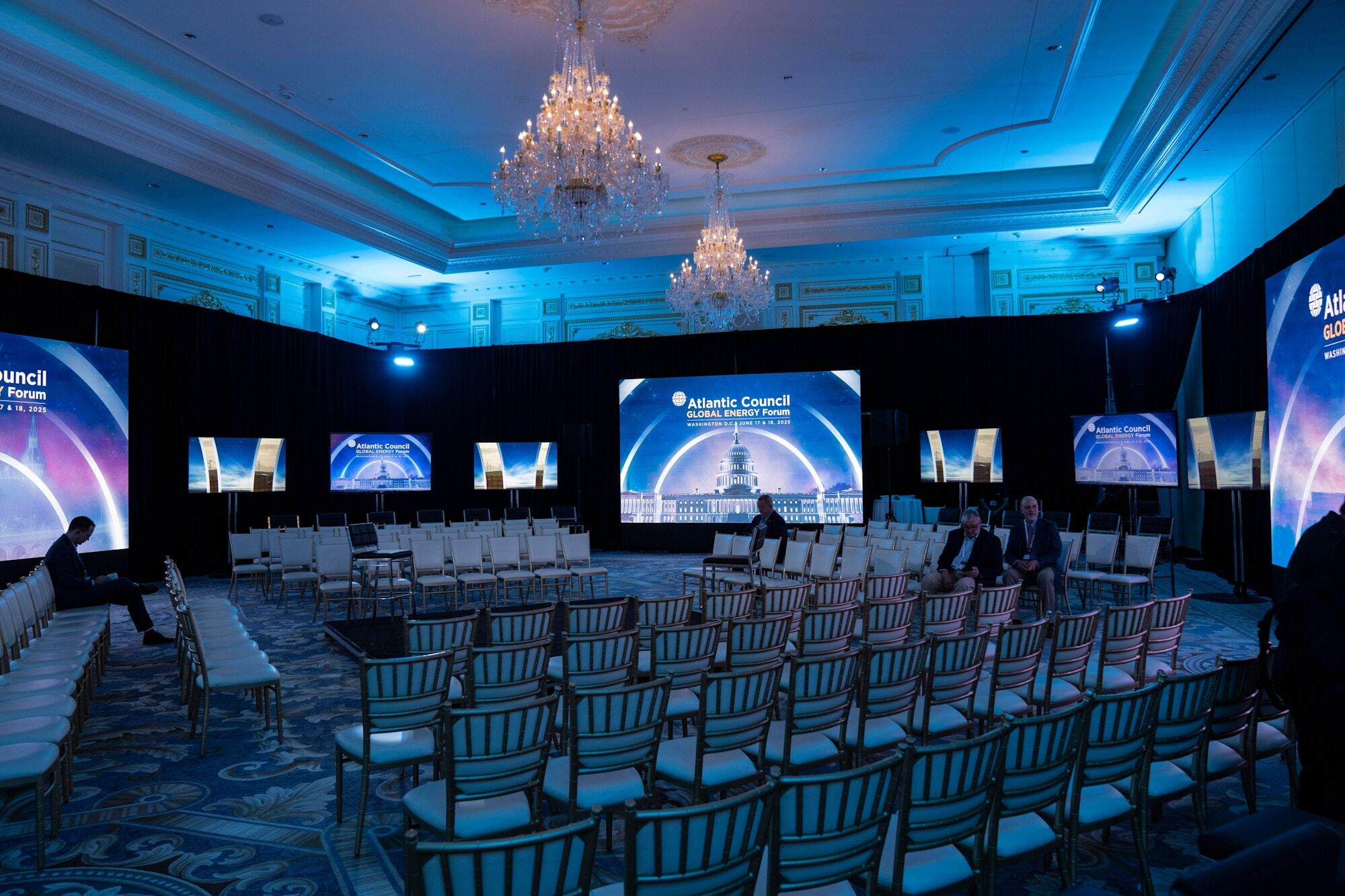PM1 conference stage and LED screens in a DC ballroom